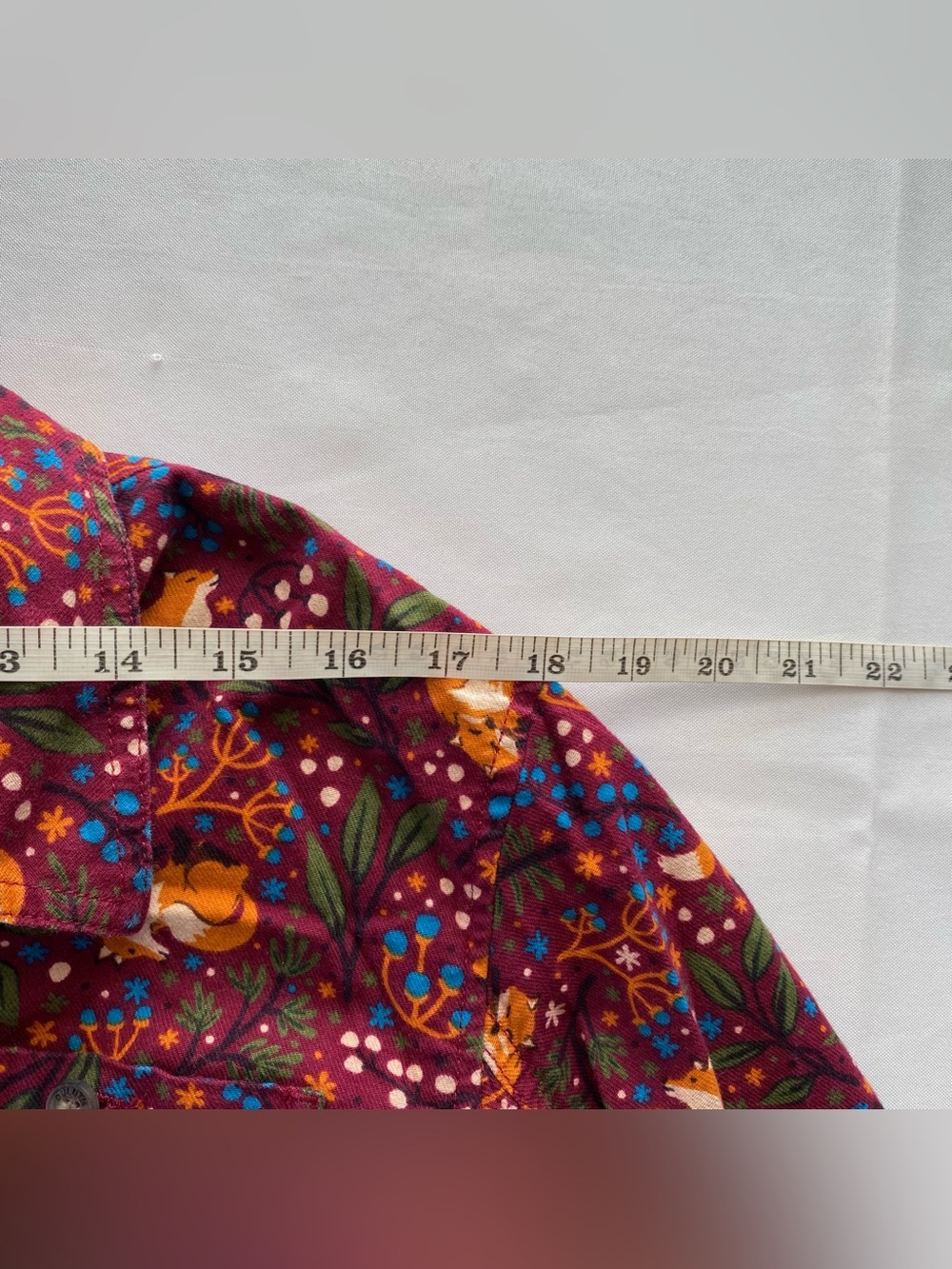 Duluth Trading Co Sangria Fox Free Swinging Flannel Shirt Large Autumn Whimsical - Picture 12 of 14